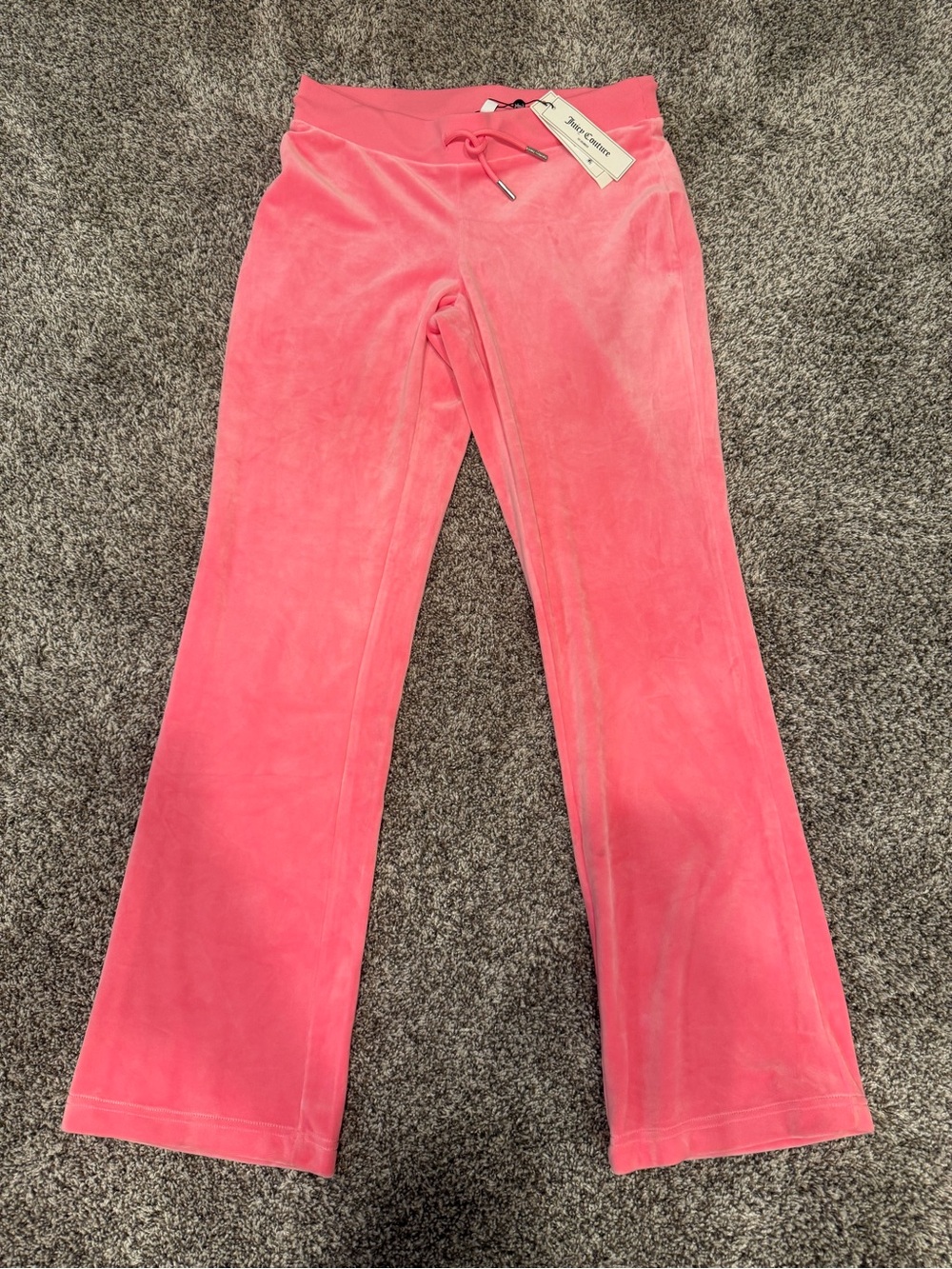 Juicy Couture Velour Track Pants Medium NWT Hot Hot Pink Rhinestone Logo Y2K